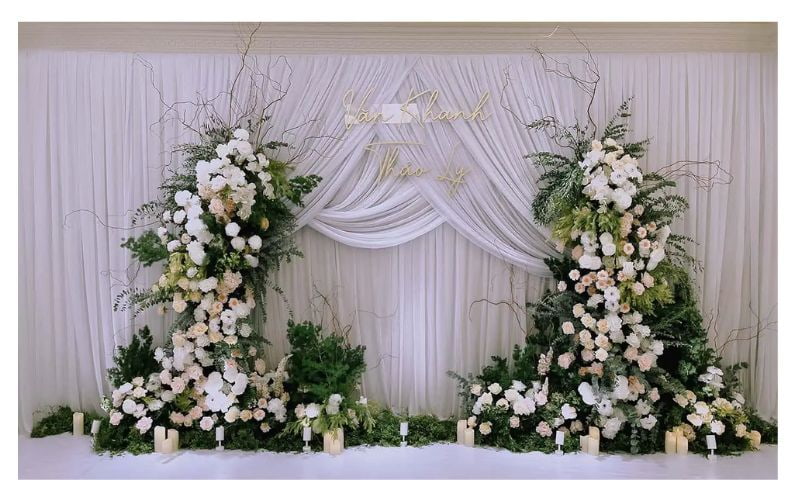 Background cưới lụa mềm